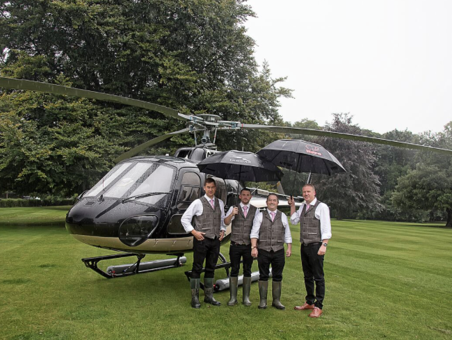 Bowcliffe Hall Wedding Helicopter