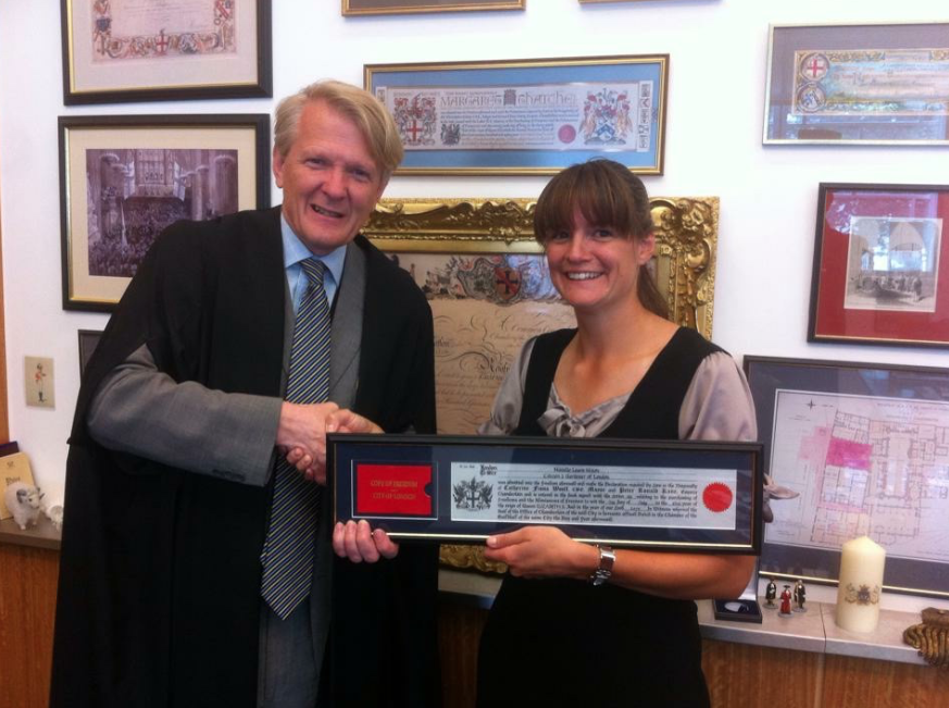 Receiving the Freedom of the City of London